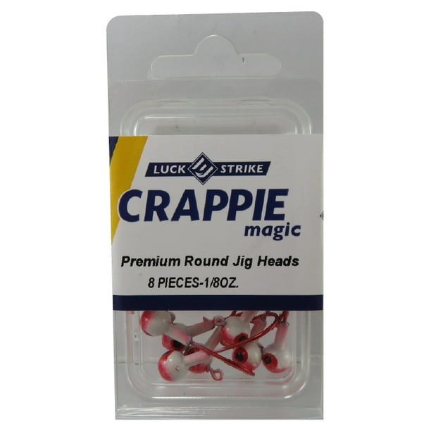 11 pk 1/8 oz Painted Round Head Crappie Walleye Fishing Jigs Red Aberdeen Hooks 11 pk 1/8 oz Painted Round Head Crappie Walleye Fishing Jigs Red Aberdeen Hooks